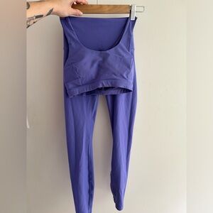 Lululemon purple leggings w sports bra